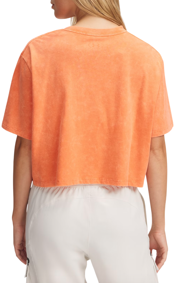 Crop Top Under Armour Under Armour Rival Wash Cropped T-Shirt Oranžová | 1389724-847, 1