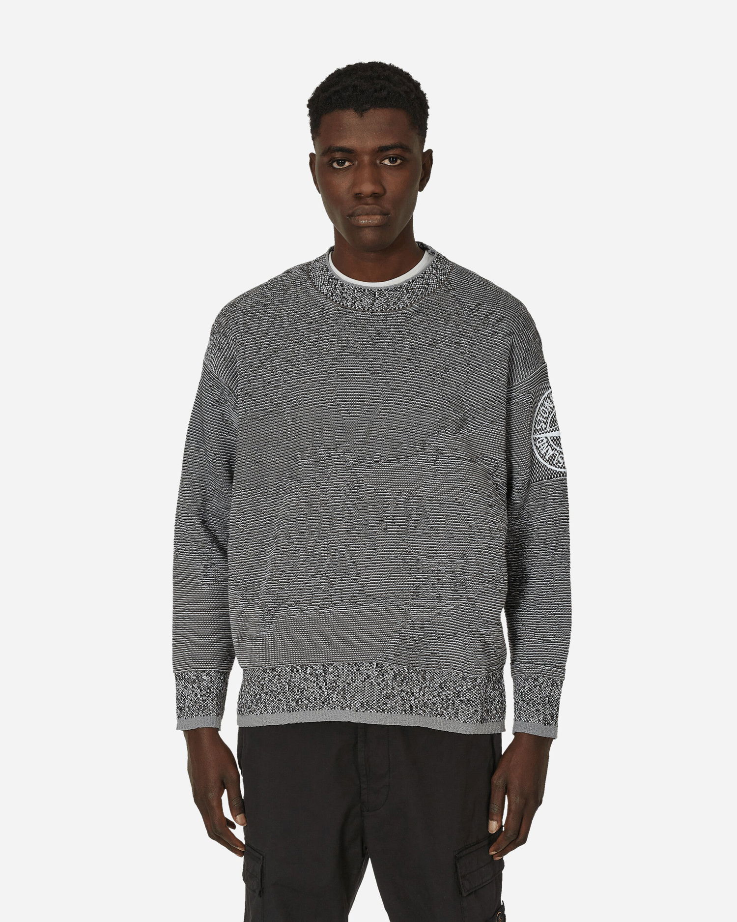 Sveter Stone Island Cotton Nylon Mock Neck Sweater Šedá | 8015512D5 V0064, 1
