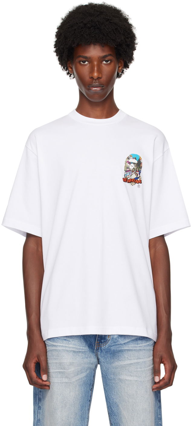 White Comic Art Ape Head T-Shirt