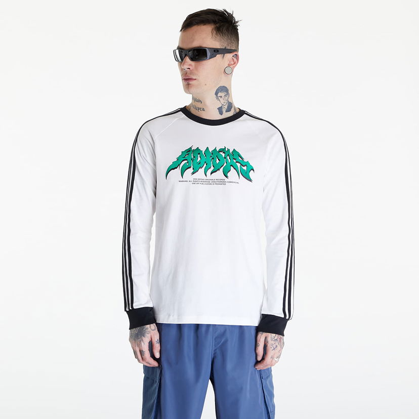 Tričko adidas Originals Flames Long Sleeve Tee White/ Black Biela | IS2917