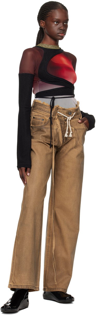Džínsy Ottolinger Ottolinger Exclusive Paperbag-Waist Jeans Hnedá | 1702808, 3