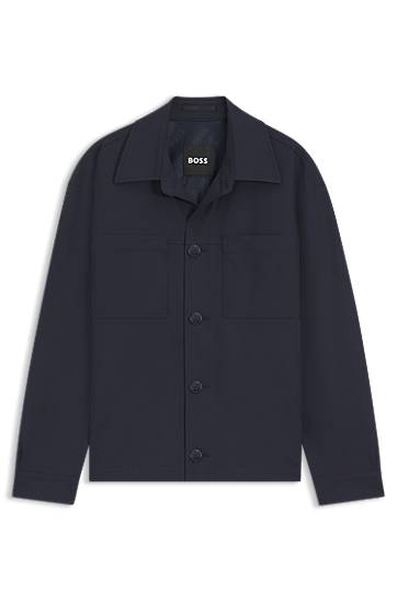 Košeľa BOSS Relaxed Fit Performance-Stretch Overshirt Navy | 50546059, 0