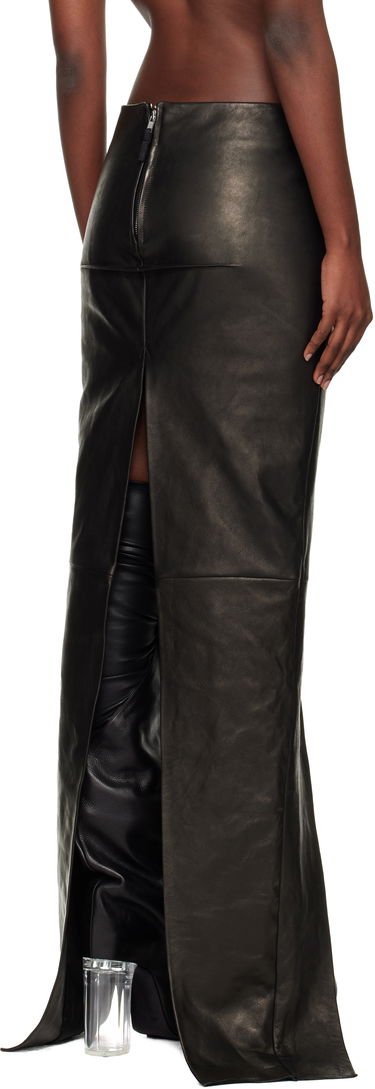 Sukňa Rick Owens Concordians Sliced Draped Leather Maxi Skirt Čierna | RO02E4387 LNV, 2