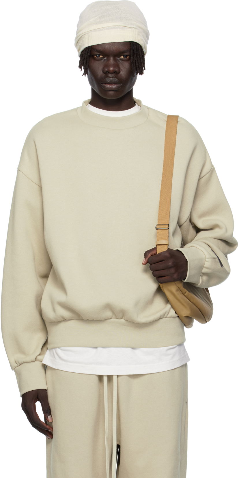 Mikina Fear of God Fear of God ESSENTIALS Classic Fit Fleece Crewneck Sweatshirt Béžová | 192SP252046F