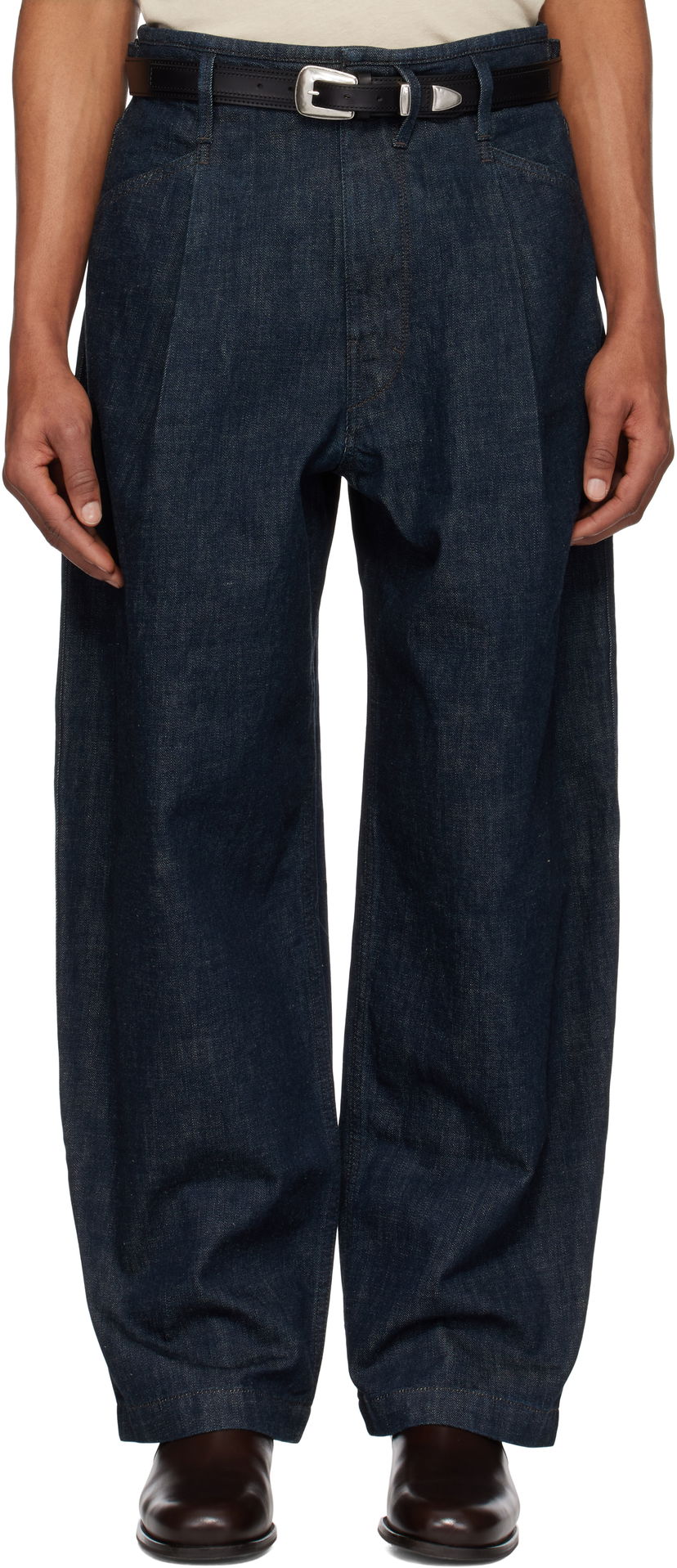 Džínsy LEMAIRE LEMAIRE Pleated Workwear Jeans Modrá | PA1201 LD068