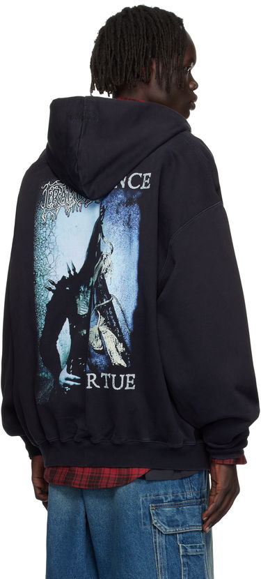 Mikina VETEMENTS Vetements Cradle of Filth Cut-Up Oversized Zip-Up Hoodie Čierna | UCF76ZU950BB, 2