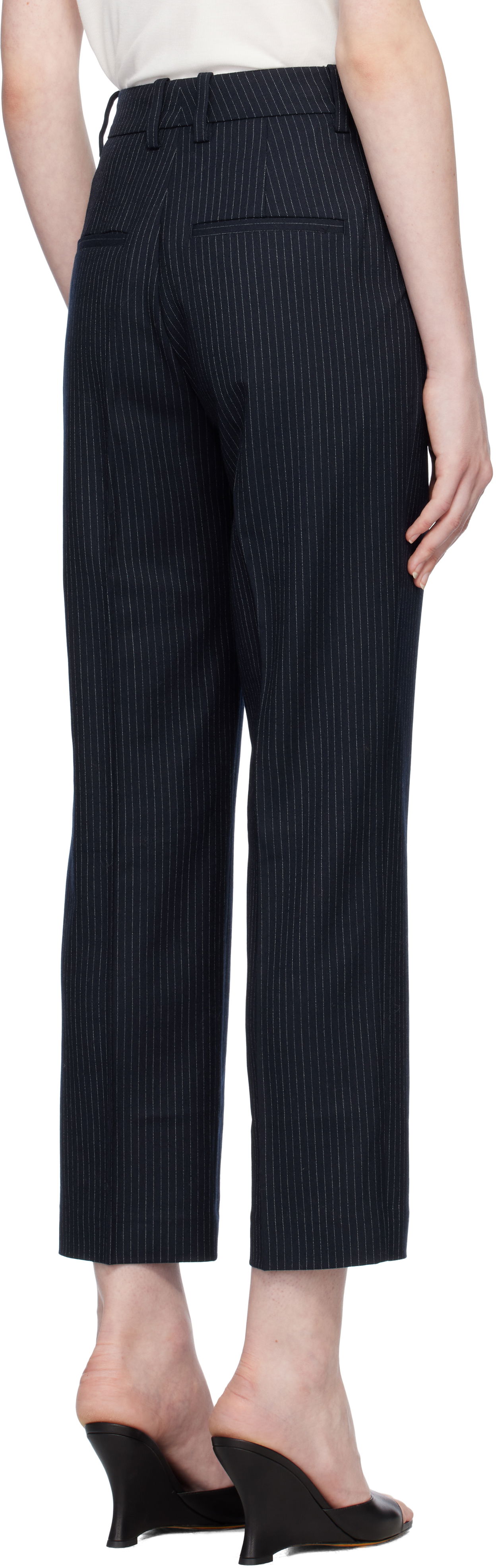 Blaine Pinstriped Cropped Dress Pants