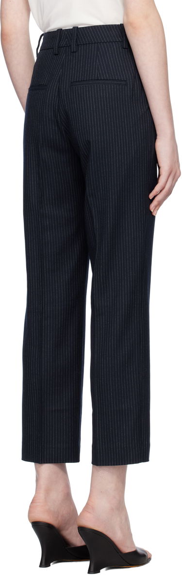 Nohavice Anine Bing Blaine Pinstriped Cropped Dress Pants Navy | A-03-10034-NYA29, 2