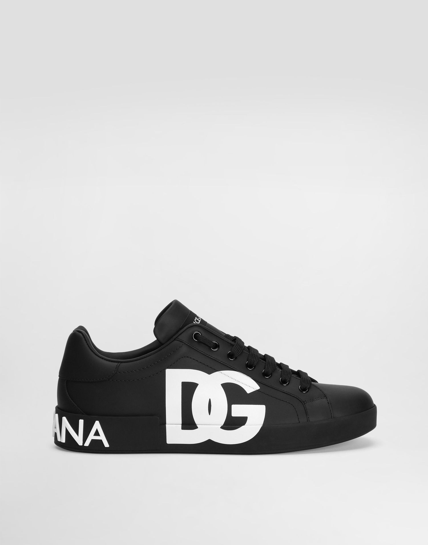 Tenisky a topánky Dolce & Gabbana Calfskin Nappa Portofino With Dg Logo Print Čierna | CS1772AC3308B956, 0