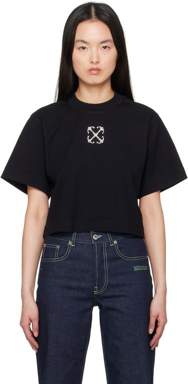 Crop Top Off-White Off-White Jewel Mini Arrow Crop T-Shirt Čierna | OWAA090S25JER0021072, 0