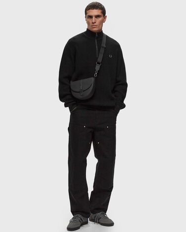 Sveter Fred Perry Waffle Stitch Half Zip Jumper Čierna | K8557-102, 1