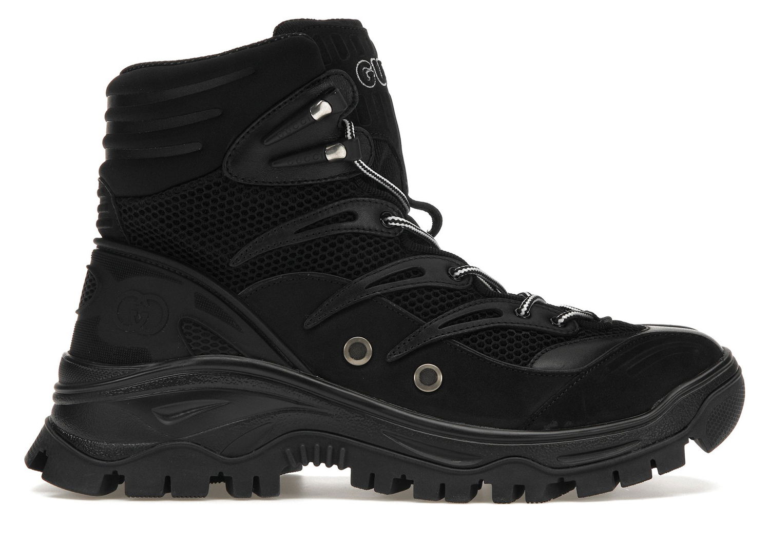 Tenisky a topánky Gucci Contrast-Panel Lace-Up Boot Black Čierna | 698779 2KD20 1000, 0
