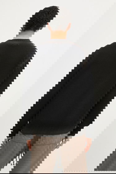 Sveter Maison Margiela MM6 Maison Margiela Cotton Ribbed Knit Sweater with M Design Čierna | SH0HL0024, 2