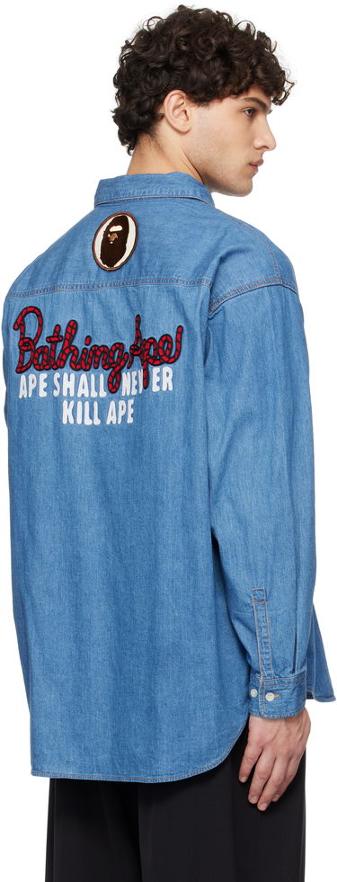 Košeľa BAPE Relaxed Fit Denim Shirt Modrá | 001SHK221003F, 2