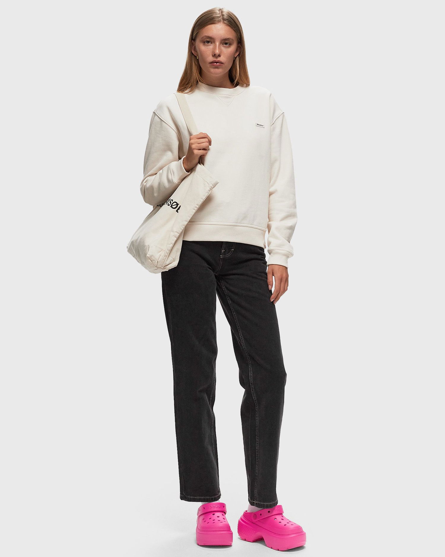 Tričko Dickies Clancy Sweatshirt Woman Whitecap Biela | 0A4Z2X, 1