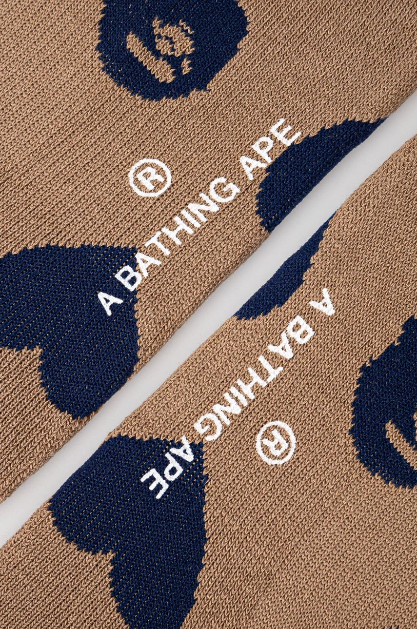 Ponožky BAPE Monogram Heart Socks Hnedá | 1K80284001, 1