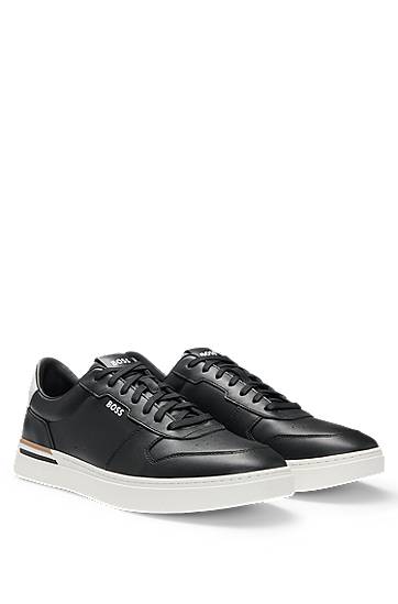 Oblečenie a doplnky BOSS BOSS Signature-Stripe Detail Trainers Čierna | 50542538