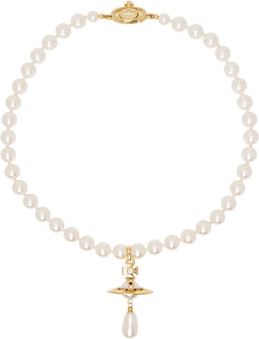 Náhrdelník Vivienne Westwood Pearl Drop Choker Necklace Metalická | 63030008-02R118-CN, 1