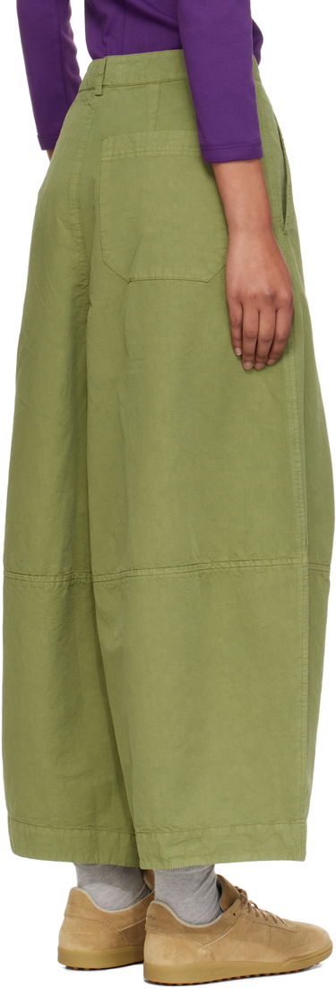 Nohavice YMC YMC Deadbeat Wide-Leg Pleated Trousers Zelené | Q4YMB, 2