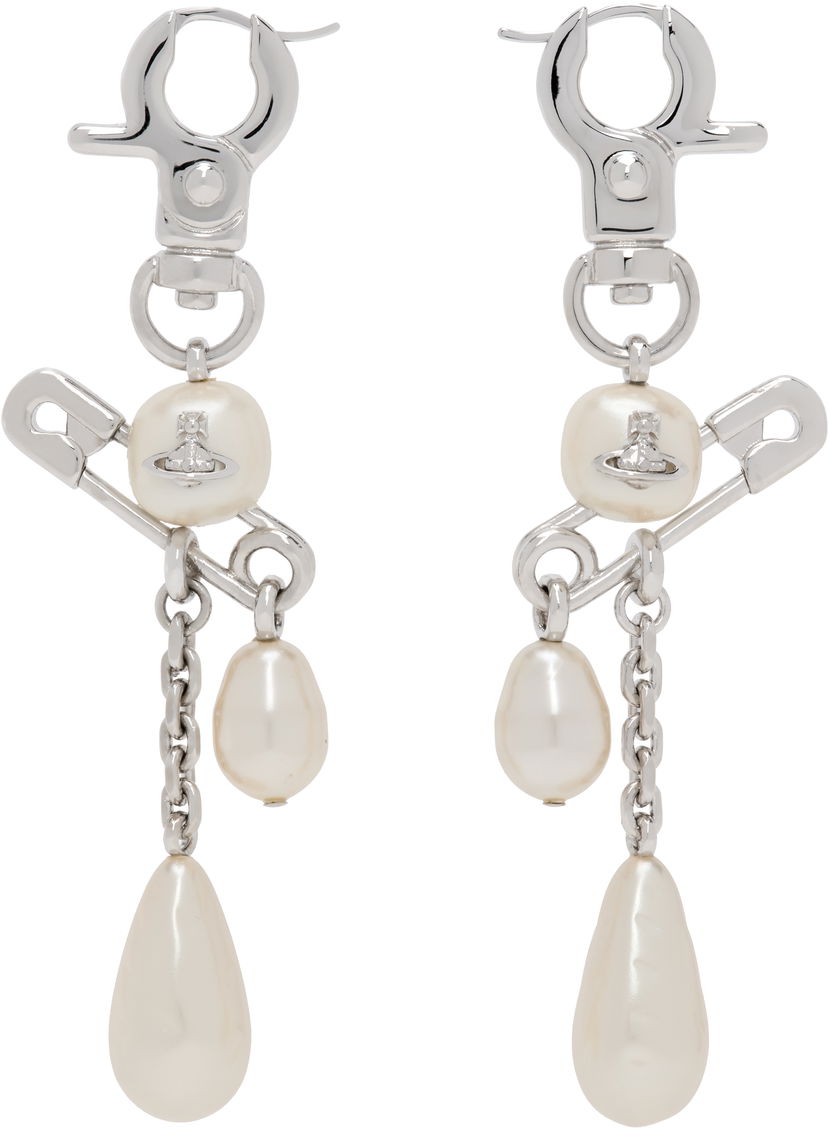 Náušnice Vivienne Westwood Long Earrings With Pearls Metalická | 6202016C-02P103-