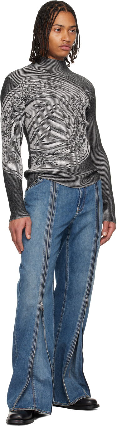 Sveter Jean Paul Gaultier Jean Paul Gaultier The Laurel Stamp Ribbed Knit Long Sleeve Mock Neck Sweater Rôznofarebný | 25/04-W-PO021-K011-0001, 3