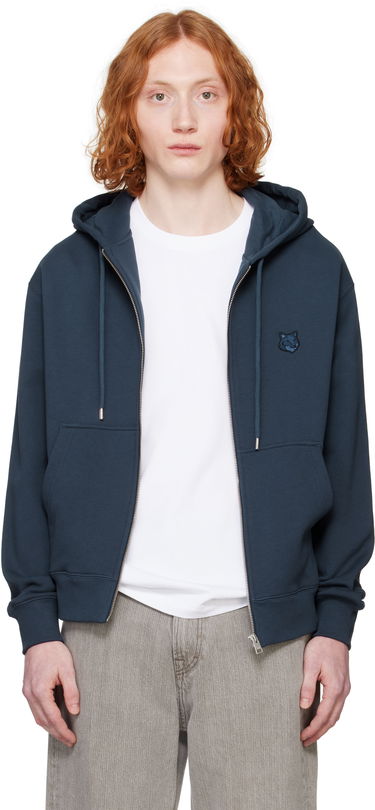 Mikina MAISON KITSUNÉ Maison Kitsuné Fox Head Zip Hoodie Navy | MM00714KM0321, 0