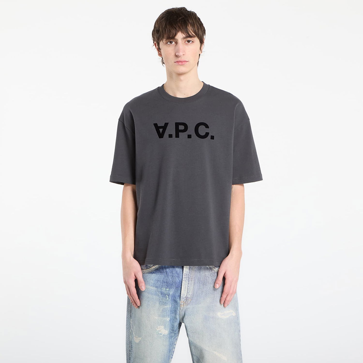 Tričko A.P.C. A.P.C. Logo-Detail T-Shirt Šedá | COHLR-M26385 LZA, 0
