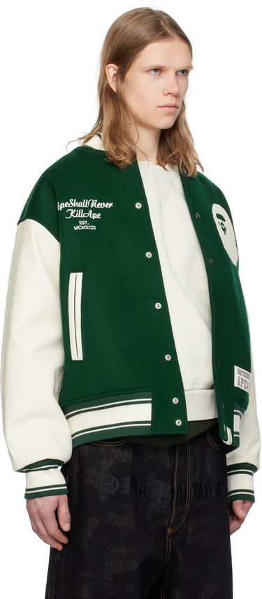 Bomber bunda BAPE A Bathing Ape Varsity Bomber Jacket Čierna | 001HJK701301N, 4