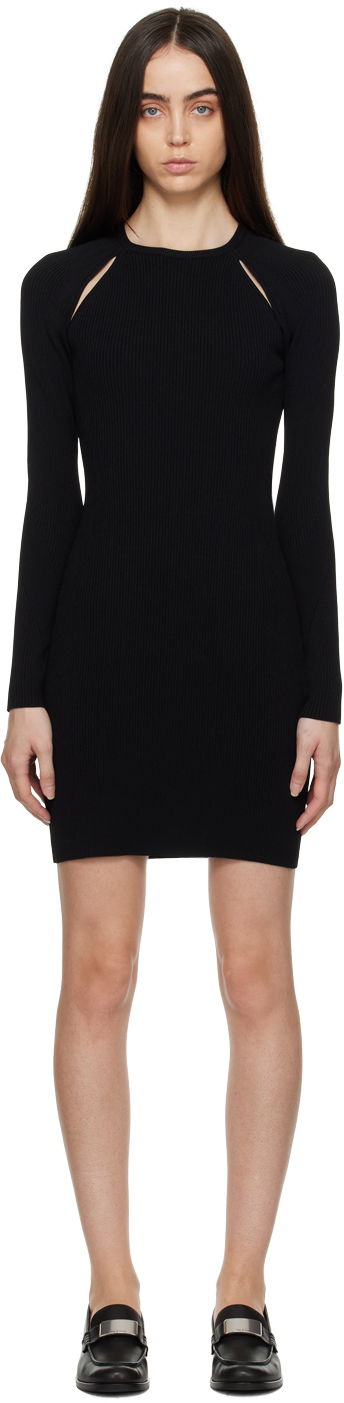 Šaty rag & bone Rag & Bone Asher Shoulder Cutout Ribbed Knit Minidress Čierna | WAS22HS048YL48, 0