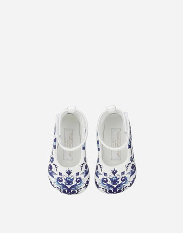 Tenisky a topánky Dolce & Gabbana Lambskin Ballet Flats with Majolica Print First Steps (19-26) Rôznofarebný | DK0065AC513HA3OB, 3
