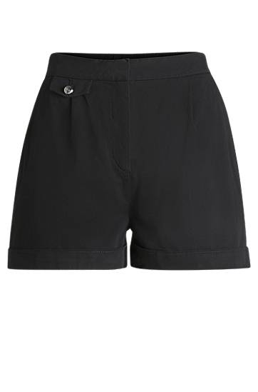 Šortky BOSS A-Line Peached Stretch Cotton Shorts Čierna | 50540402, 0