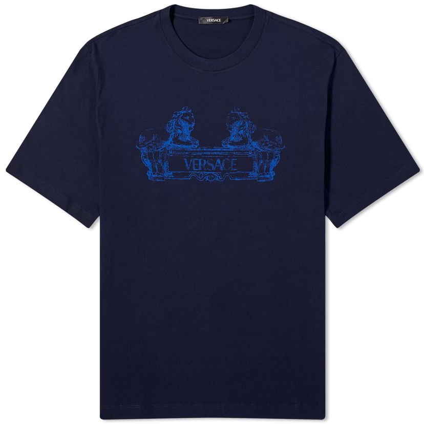 Tričko Versace Men's Cartouche Print Tee Navy Blue Navy | 1013302-1A09867-1UI20