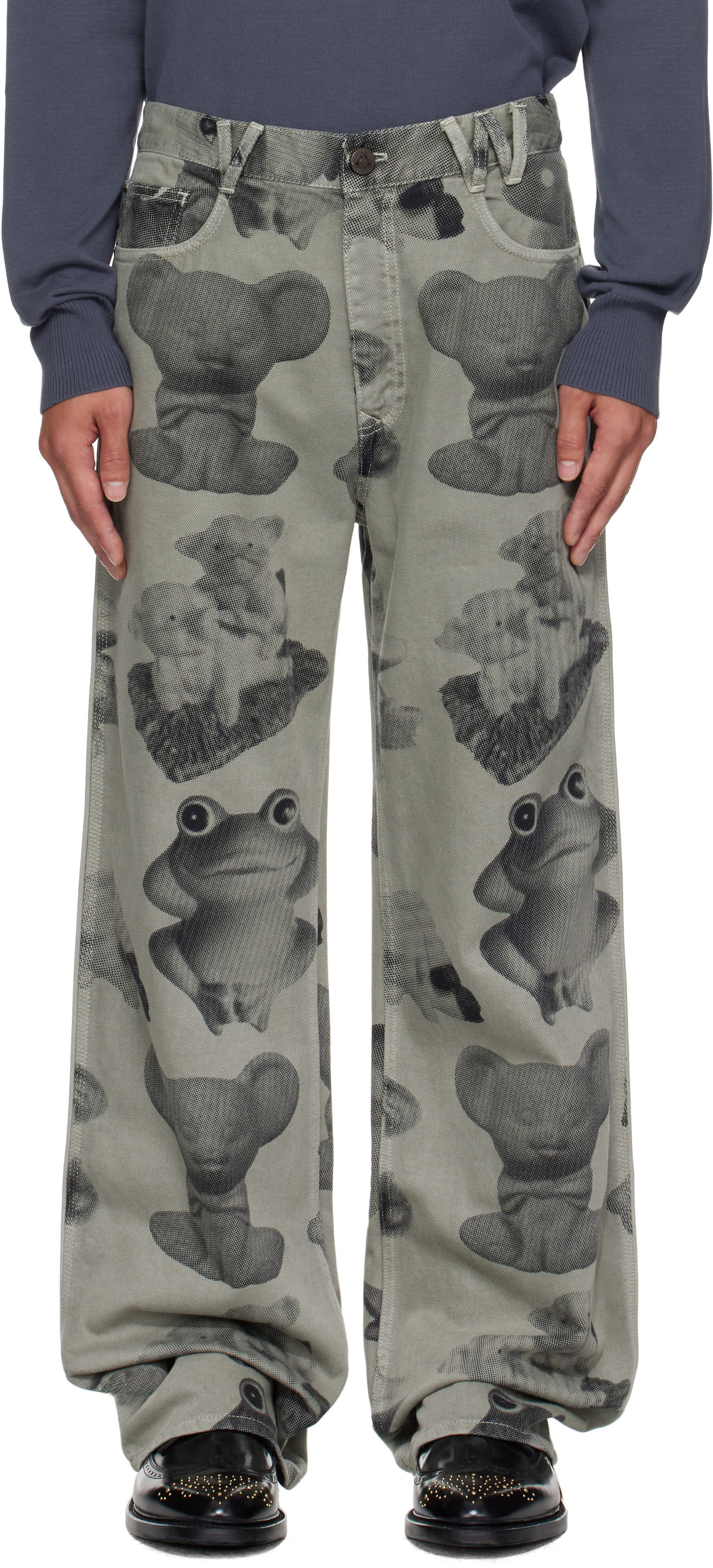 Džínsy Vivienne Westwood Vivienne Westwood Figurine Raymond Printed Jeans Zelené | 2802003D-W014K-, 0