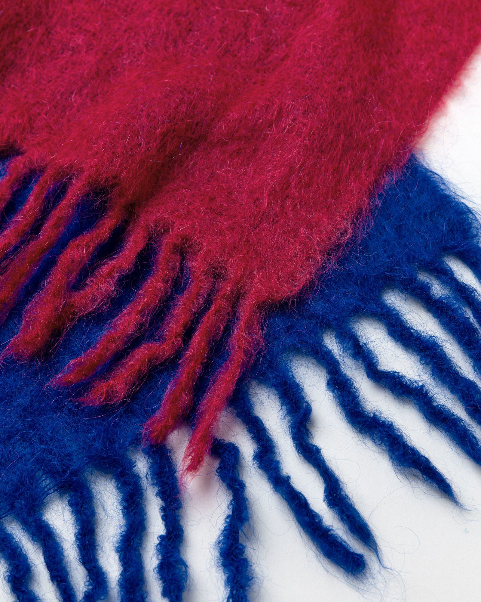 Mohair Gradient Fringed Scarf