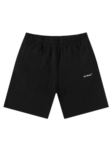 Šortky Off-White Diagonal Helvetica Sweatshort Čierna | OMCI006C99FLE0011001