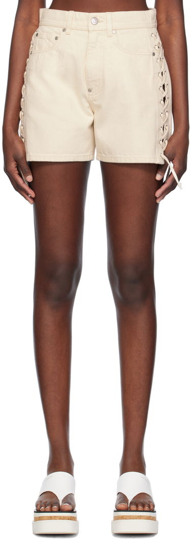 Šortky Stella McCartney Stella McCartney Lace-Up Denim Shorts Béžová | 6D02823SPH73, 0
