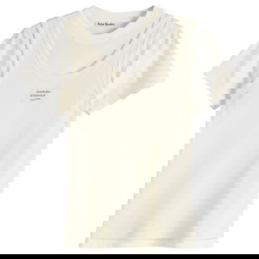 Tielko Acne Studios Ecleo Double Layer T-Shirt, Size Large Béžová | AL0436-AEG, 1