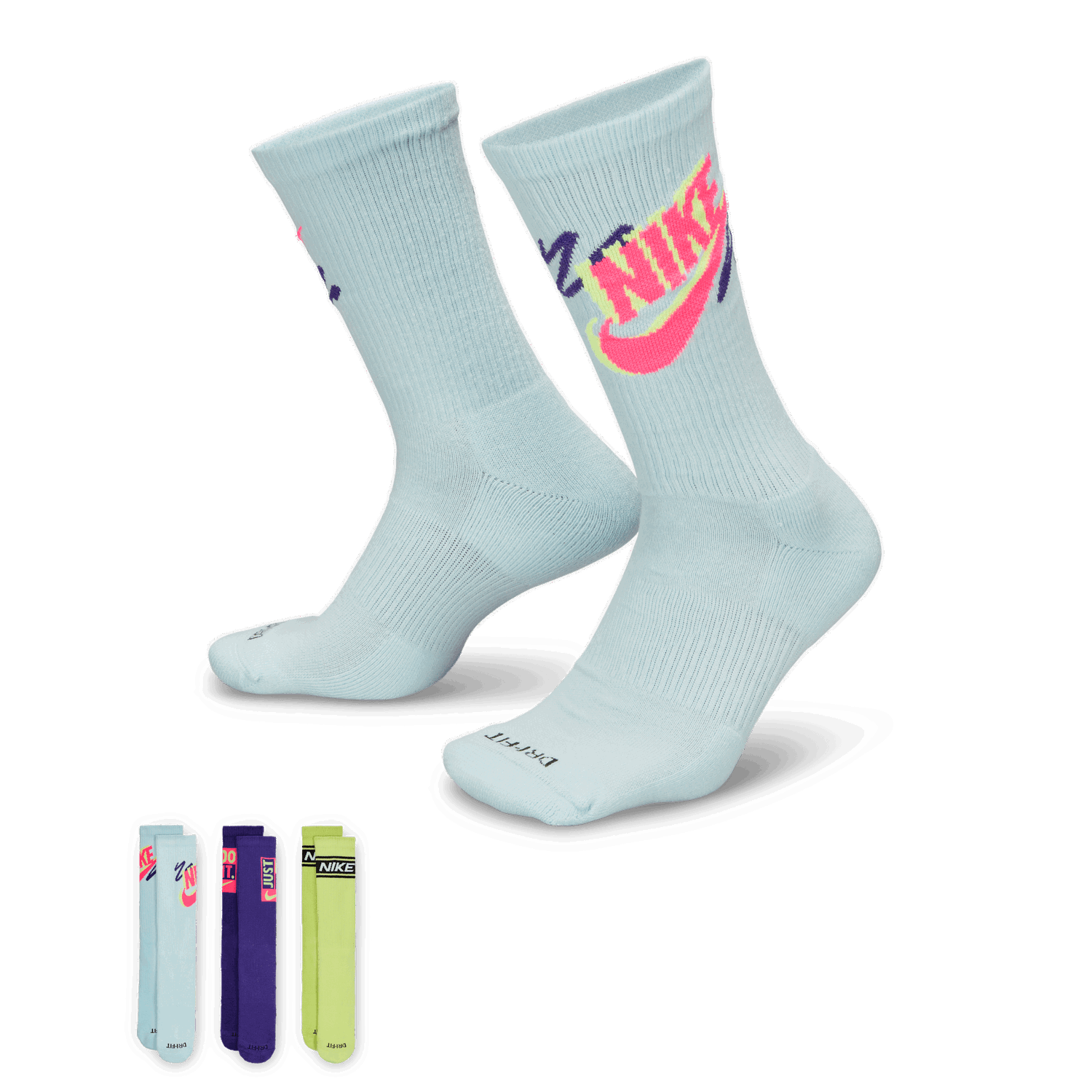Ponožky Nike Everyday Plus Mid-Calf Socks (3 Pairs) Tyrkysová | HJ9339-903, 0