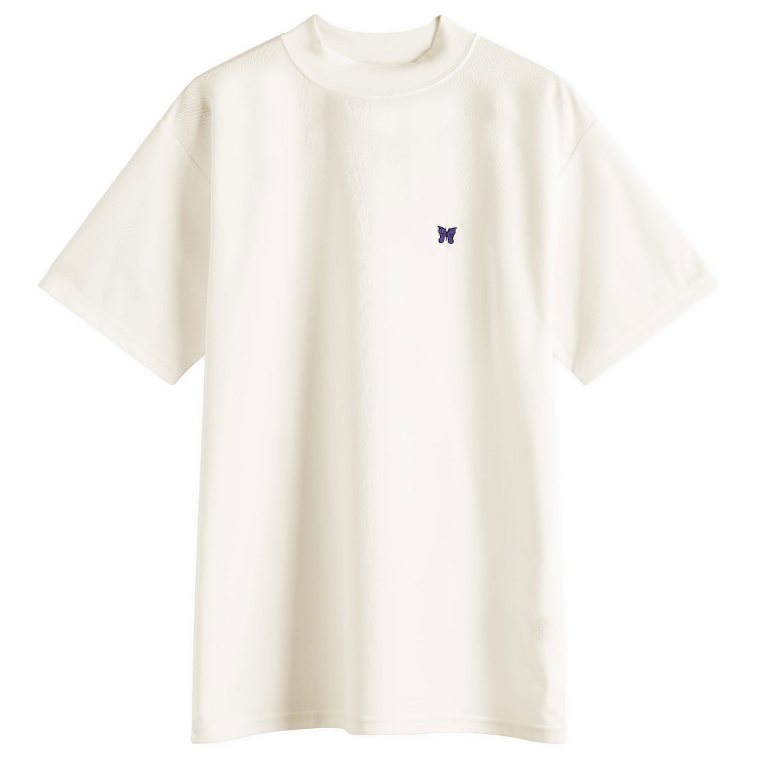 Tričko Needles Needles Mock Neck T-Shirt, Size Medium Biela | QV353-A, 1