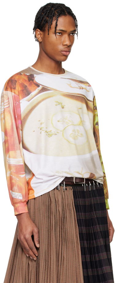 Sveter Chopova Lowena Chopova Lowena Oversized Jersey Soup Graphic T-Shirt Biela | 2313E, 1