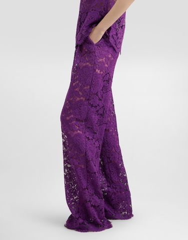 Nohavice Dolce & Gabbana Dolce & Gabbana Cordonetto Lace Trousers Fialová | FTCPTTHLM7LF0571, 3