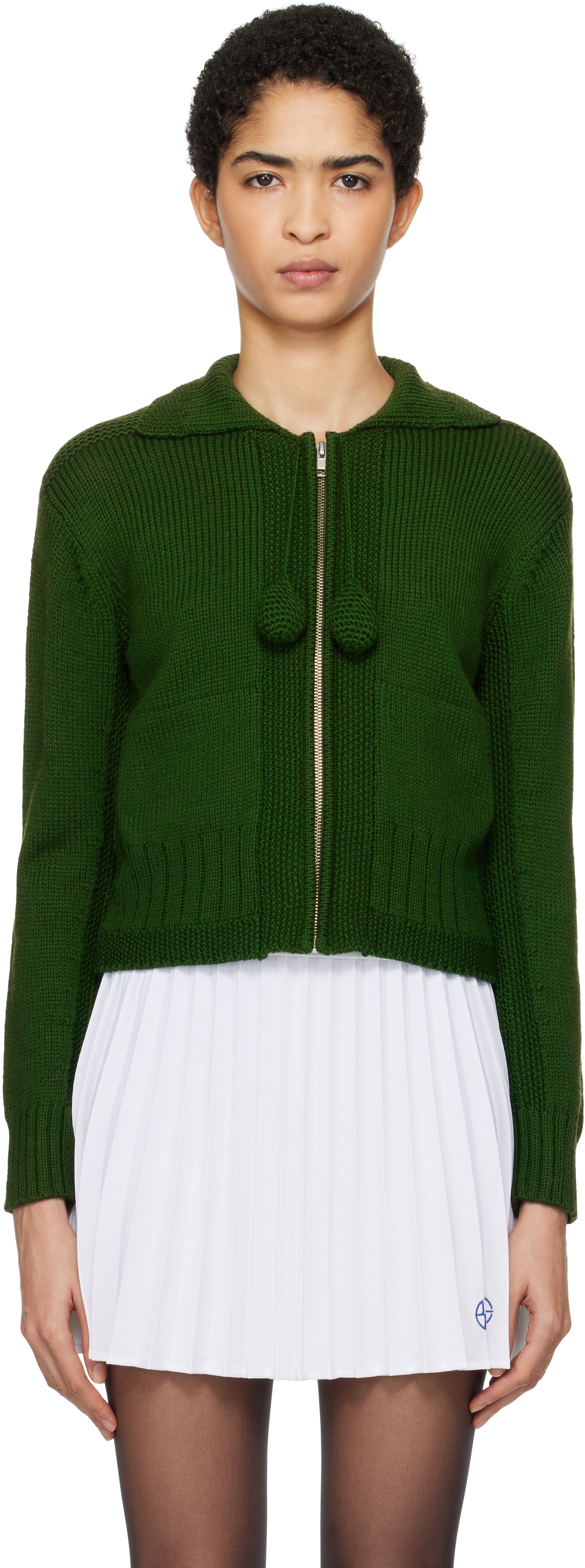Sveter Bode Tassel Zip Cardigan Zelené | WRF24KT016, 0