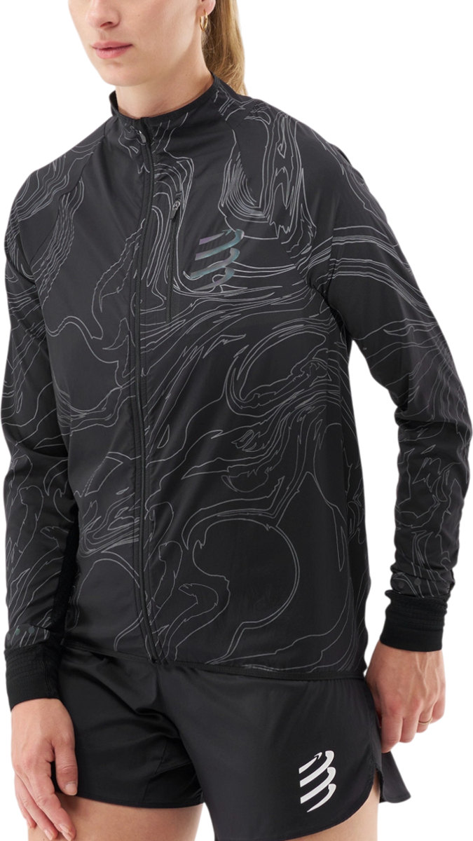 Vetrovka Compressport Hurricane Windproof Jacket Čierna | ajvw11079047