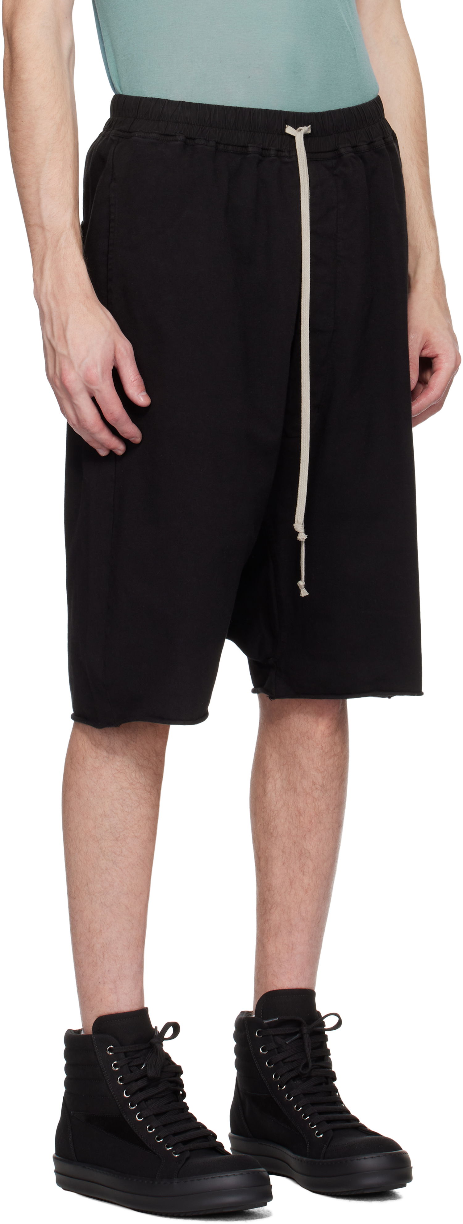 Šortky Rick Owens Hollywood Drawstring Pods Shorts Čierna | DU01E3380 RIGP, 1