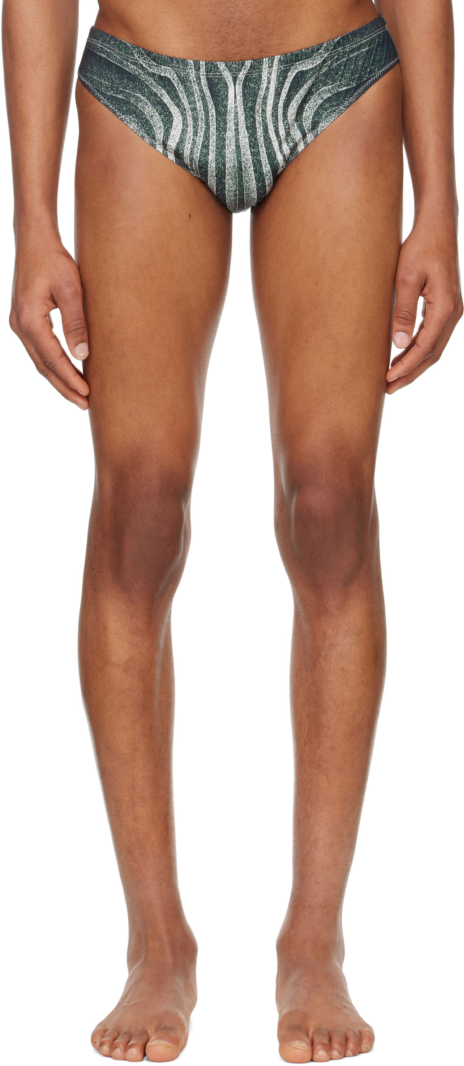 Plavky Jean Paul Gaultier Jean Paul Gaultier 'The Spirale' Swim Briefs Zelené | 25/34-H-SV060-J587-000203, 0