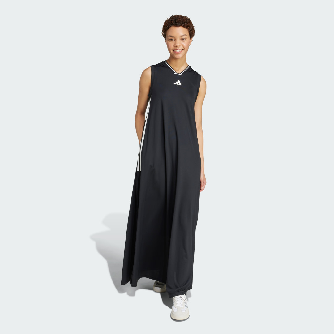 Šaty adidas Performance Tiro Cut 3-Stripes Soft Mesh Long Dress Čierna | JG4118, 0