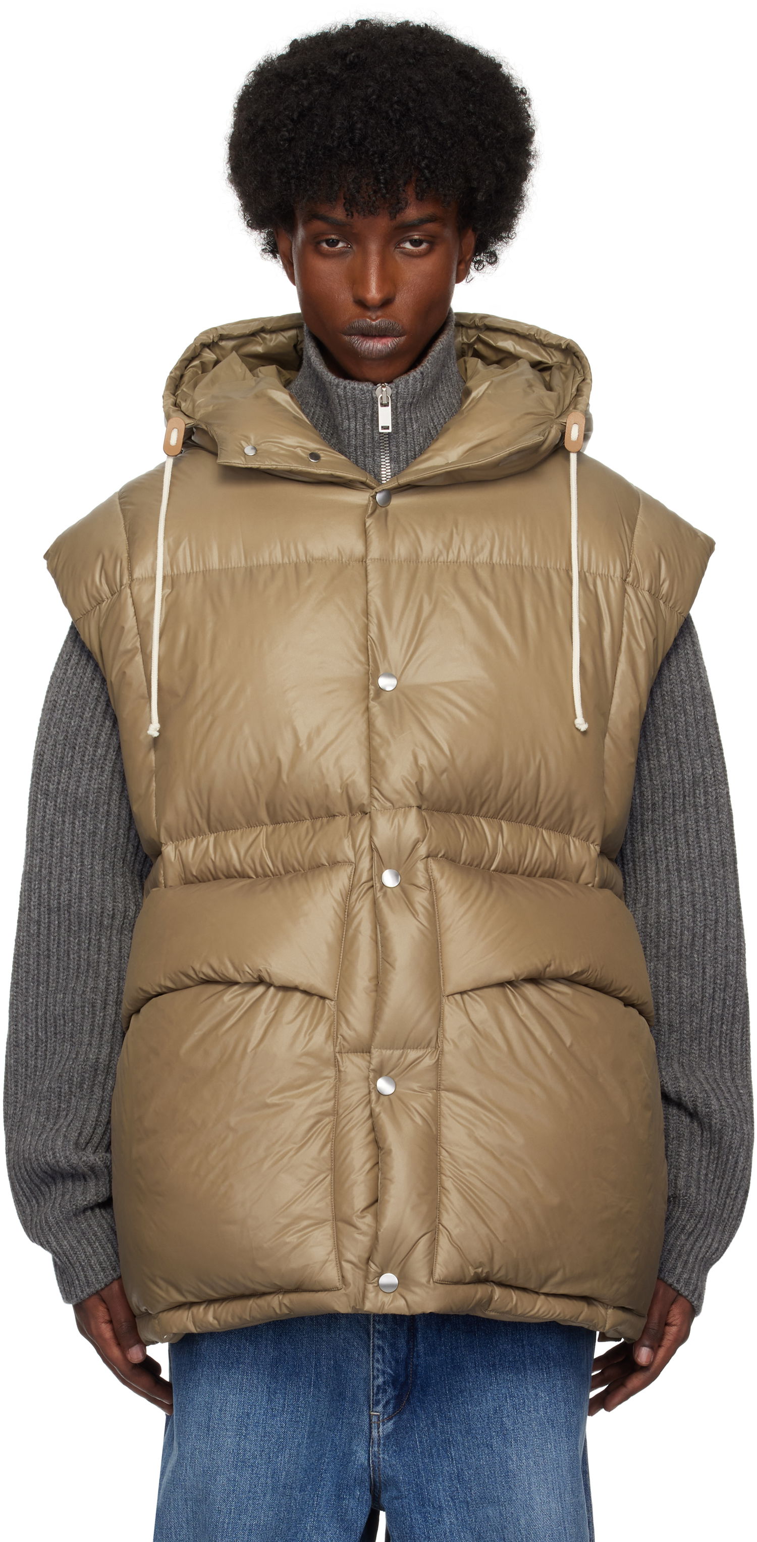 Vesta Jil Sander Quilted Down Vest Hnedá | J47AF0143_J70007, 0