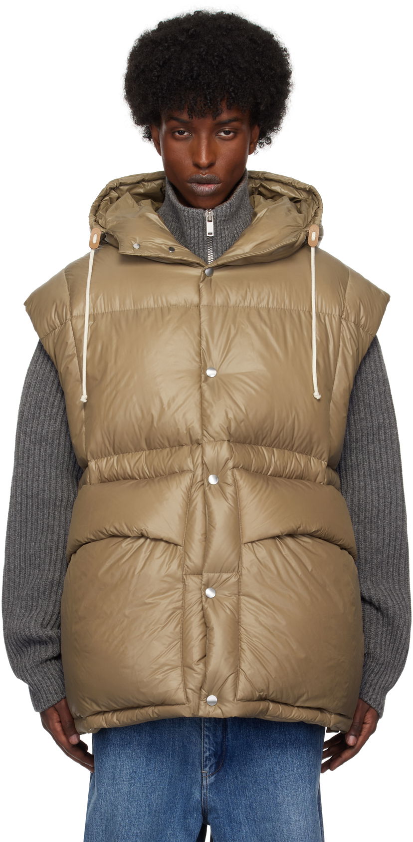 Vesta Jil Sander Quilted Down Vest Hnedá | J47AF0143_J70007