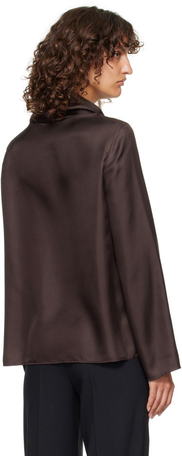 Košeľa Loulou de Saison Loulou de Saison Cyna Silk Cowl Neck Blouse Hnedá | CYNA, 2