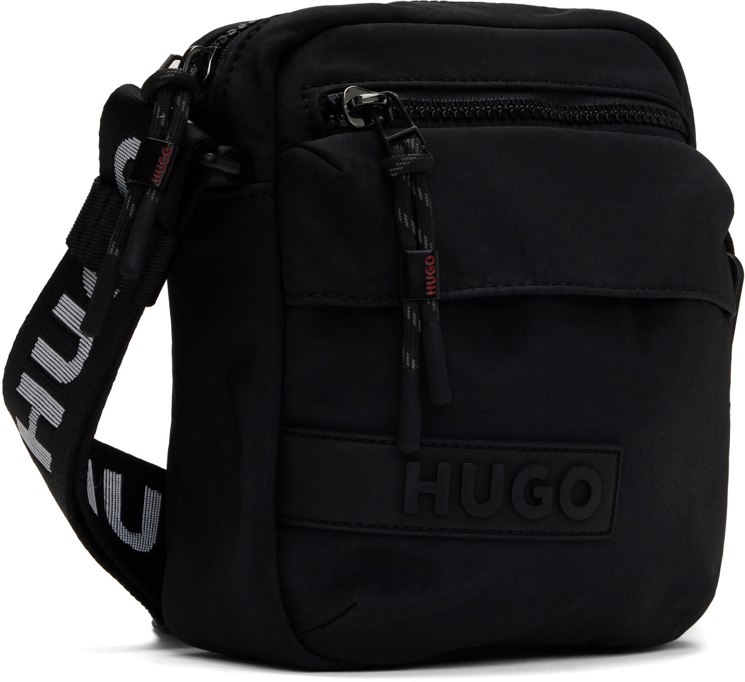 Taška cez rameno BOSS HUGO Recycled Nylon Canvas Messenger Bag Čierna | 50541949, 1